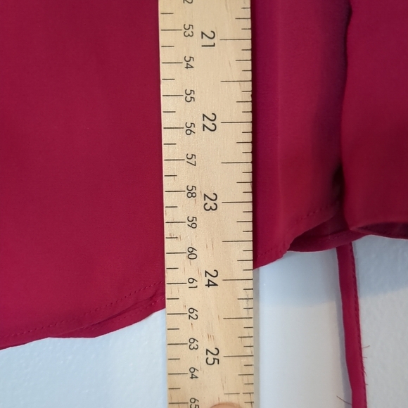 Le Chateau Blouse Women's Medium Pink Red Button Down Sheer Barbiecore Feminine - Picture 5 of 8